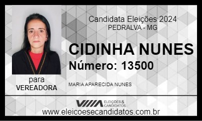 Candidato CIDINHA NUNES 2024 - PEDRALVA - Eleições