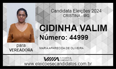 Candidato CIDINHA VALIM 2024 - CRISTINA - Eleições