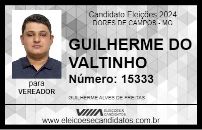 Candidato GUILHERME DO VALTINHO 2024 - DORES DE CAMPOS - Eleições