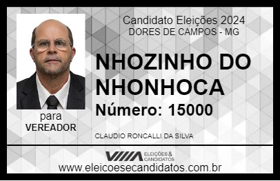 Candidato NHOZINHO DO NHONHOCA 2024 - DORES DE CAMPOS - Eleições