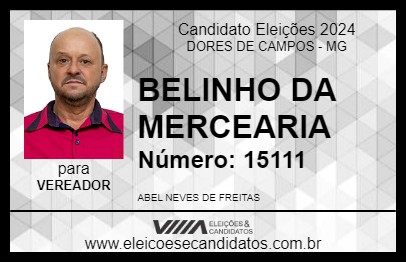 Candidato BELINHO DA MERCEARIA 2024 - DORES DE CAMPOS - Eleições