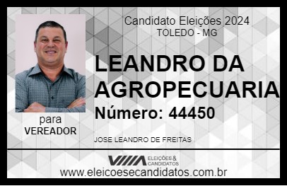 Candidato LEANDRO DA AGROPECUARIA 2024 - TOLEDO - Eleições