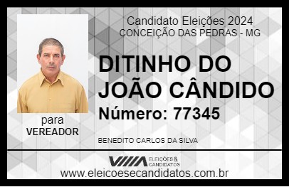 Candidato DITINHO DO JOÃO CÂNDIDO 2024 - CONCEIÇÃO DAS PEDRAS - Eleições