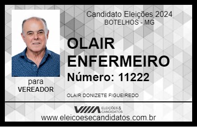 Candidato OLAIR ENFERMEIRO 2024 - BOTELHOS - Eleições