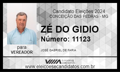 Candidato ZÉ DO GIDIO 2024 - CONCEIÇÃO DAS PEDRAS - Eleições