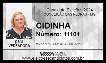 Candidato CIDINHA 2024 - CONCEIÇÃO DAS PEDRAS - Eleições