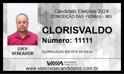 Candidato CLORISVALDO 2024 - CONCEIÇÃO DAS PEDRAS - Eleições