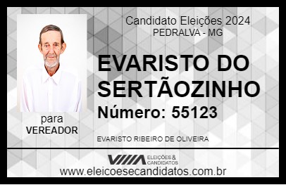 Candidato EVARISTO DO SERTÃOZINHO 2024 - PEDRALVA - Eleições