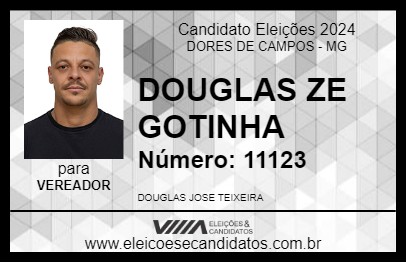 Candidato DOUGLAS ZE GOTINHA 2024 - DORES DE CAMPOS - Eleições