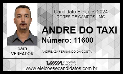 Candidato ANDRE DO TAXI 2024 - DORES DE CAMPOS - Eleições