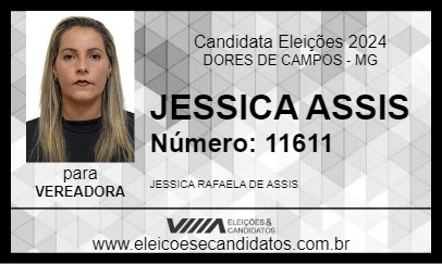 Candidato JESSICA ASSIS 2024 - DORES DE CAMPOS - Eleições