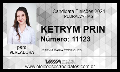 Candidato KETRYM PRIN 2024 - PEDRALVA - Eleições