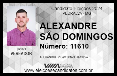 Candidato ALEXANDRE SÃO DOMINGOS 2024 - PEDRALVA - Eleições