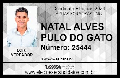 Candidato NATAL ALVES PULO DO GATO 2024 - ÁGUAS FORMOSAS - Eleições