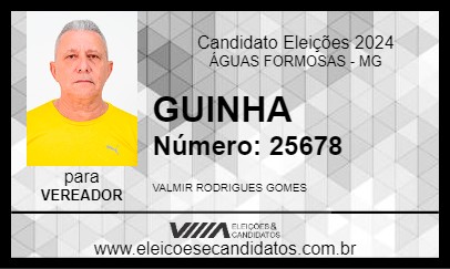 Candidato GUINHA 2024 - ÁGUAS FORMOSAS - Eleições