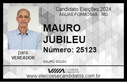 Candidato MAURO JUBILEU 2024 - ÁGUAS FORMOSAS - Eleições