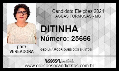 Candidato DITINHA 2024 - ÁGUAS FORMOSAS - Eleições