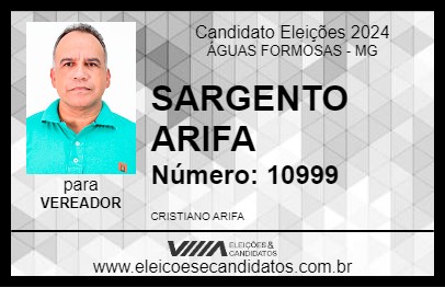 Candidato SARGENTO ARIFA 2024 - ÁGUAS FORMOSAS - Eleições