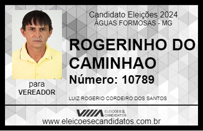 Candidato ROGERINHO DO CAMINHAO 2024 - ÁGUAS FORMOSAS - Eleições