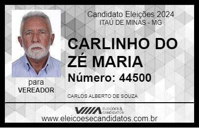 Candidato CARLINHO DO ZÉ MARIA 2024 - ITAÚ DE MINAS - Eleições