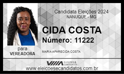 Candidato CIDA COSTA 2024 - NANUQUE - Eleições