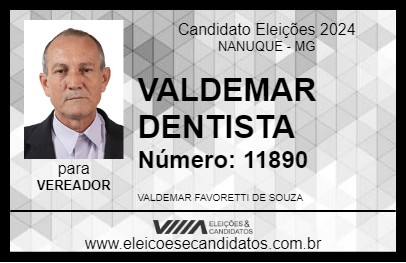 Candidato VALDEMAR DENTISTA 2024 - NANUQUE - Eleições