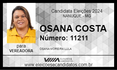 Candidato OSANA COSTA 2024 - NANUQUE - Eleições