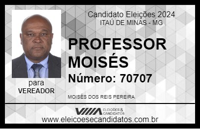 Candidato PROFESSOR MOISÉS 2024 - ITAÚ DE MINAS - Eleições