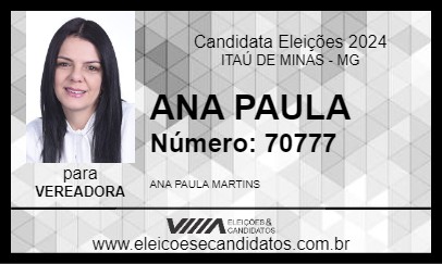 Candidato ANA PAULA 2024 - ITAÚ DE MINAS - Eleições