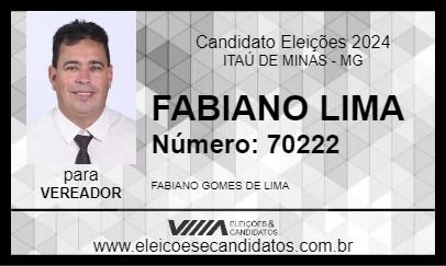 Candidato FABIANO LIMA 2024 - ITAÚ DE MINAS - Eleições