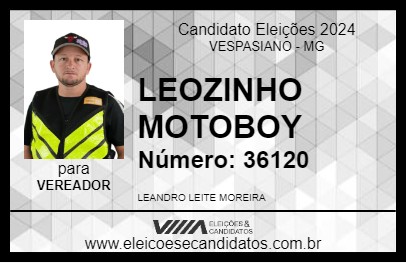 Candidato LEOZINHO MOTOBOY 2024 - VESPASIANO - Eleições