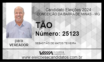 Candidato TÃO 2024 - CONCEIÇÃO DA BARRA DE MINAS - Eleições