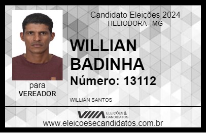 Candidato WILLIAN BADINHA 2024 - HELIODORA - Eleições