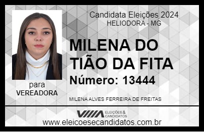 Candidato MILENA DO TIÃO DA FITA 2024 - HELIODORA - Eleições