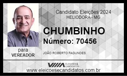 Candidato CHUMBINHO 2024 - HELIODORA - Eleições