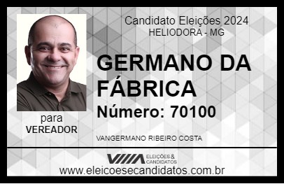 Candidato GERMANO DA FÁBRICA 2024 - HELIODORA - Eleições