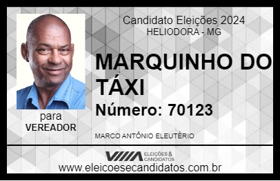 Candidato MARQUINHO DO TÁXI 2024 - HELIODORA - Eleições