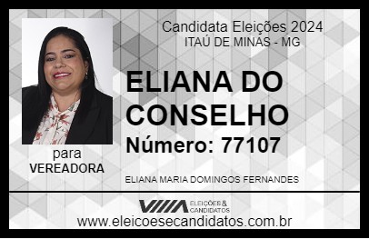 Candidato ELIANA DO CONSELHO 2024 - ITAÚ DE MINAS - Eleições