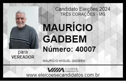 Candidato MAURÍCIO GADBEM 2024 - TRÊS CORAÇÕES - Eleições