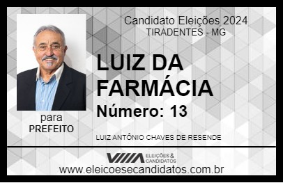 Candidato LUIZ DA FARMÁCIA 2024 - TIRADENTES - Eleições