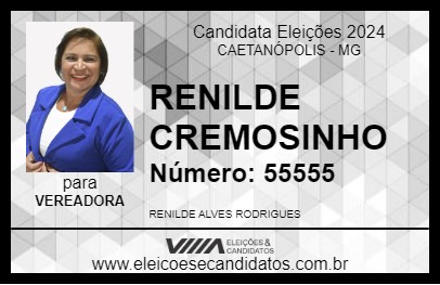 Candidato RENILDE CREMOSINHO 2024 - CAETANÓPOLIS - Eleições