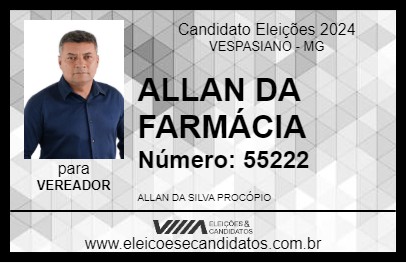 Candidato ALLAN DA FARMÁCIA 2024 - VESPASIANO - Eleições