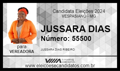 Candidato JUSSARA DIAS 2024 - VESPASIANO - Eleições