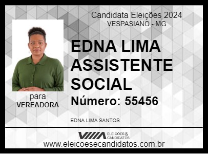 Candidato EDNA LIMA ASSISTENTE SOCIAL 2024 - VESPASIANO - Eleições