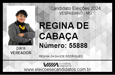 Candidato REGINA DE CABAÇA 2024 - VESPASIANO - Eleições