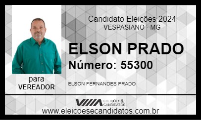 Candidato ELSON PRADO 2024 - VESPASIANO - Eleições