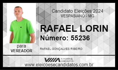 Candidato RAFAEL LORIN 2024 - VESPASIANO - Eleições