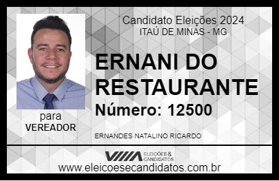 Candidato ERNANI DO RESTAURANTE 2024 - ITAÚ DE MINAS - Eleições