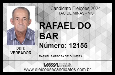 Candidato RAFAEL DO BAR 2024 - ITAÚ DE MINAS - Eleições