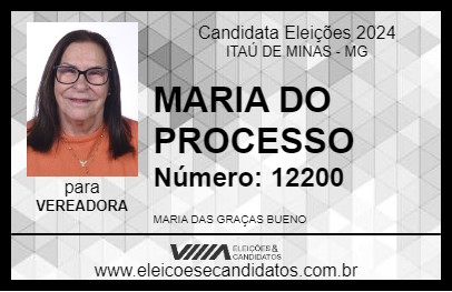 Candidato MARIA DO PROCESSO 2024 - ITAÚ DE MINAS - Eleições